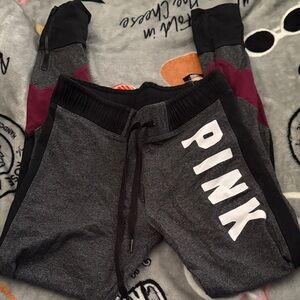 PINK Victoria's Secret Gray and Black Leggings